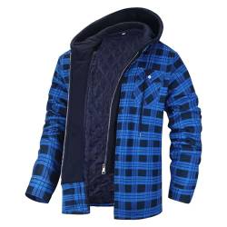 Modaworld Holzfällerhemd Herren Kariert Flanellhemd Gefüttert Thermohemd Langarm Baumwolle Winter Hemdjacke Karo Flanell Holzfäller Jacke von Modaworld