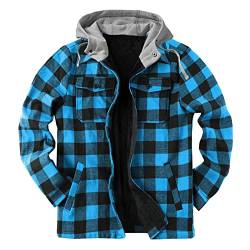 Modaworld Holzfällerhemd Herren Kariert Flanellhemd Gefüttert Thermohemd Langarm Baumwolle Winter Hemdjacke Karo Flanell Holzfäller Jacke von Modaworld