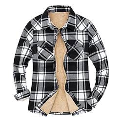 Modaworld Holzfällerhemd Herren Kariert Flanellhemd Gefüttert Thermohemd Langarm Baumwolle Winter Hemdjacke Karo Flanell Holzfäller Jacke von Modaworld