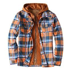 Modaworld Holzfällerhemd Herren Kariert Flanellhemd Gefüttert Thermohemd Langarm Baumwolle Winter Hemdjacke Karo Flanell Holzfäller Jacke von Modaworld