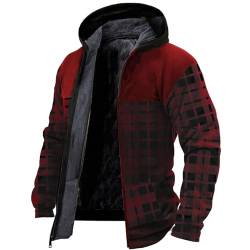 Modaworld Holzfällerhemd Herren Kariert Flanellhemd Gefüttert Thermohemd Langarm Baumwolle Winter Hemdjacke Karo Flanell Holzfäller Jacke von Modaworld