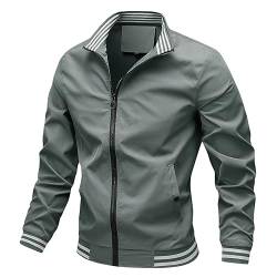 Modaworld Jacken Herren Leichte Jacke Langarm Mäntel Männer Bomberjacke Casual Sportjacke Übergangsjacke Outdoorjacke für Business Freizeit Sommerjacken Windjacke Gepolsterte Herrenjacke von Modaworld