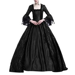 Modaworld Mittelalter Renaissance Kostüm für Damen Vintage Lange Kleider Bodenlanges Abendkleid Elegant Gothic Kleid Viktorianisches Prinzessin Kleidung Barock Rokoko Kostüm Karneval Partykleid von Modaworld