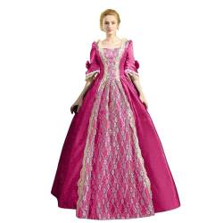 Modaworld Mittelalter Renaissance Kostüm für Damen Vintage Lange Kleider Bodenlanges Abendkleid Elegant Gothic Kleid Viktorianisches Prinzessin Kleidung Barock Rokoko Kostüm Karneval Partykleid von Modaworld