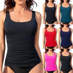 Modaworld Tankini Tank Tops Damen Push up Bademoden, Plus Größe Tankini Tops ohne Badeshorts, Tankini Oberteil ohne Badeshorts, Elegant Strand Swim Tops, Bikini Tank Top ohne Shorts von Modaworld