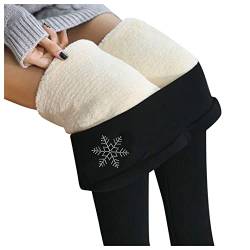 Modaworld Winter Warme Fleece Gefütterte Leggings Socken Thermische Leggings Dicke Schwarze Leggings Hosen mit Innenfleece Gamaschen Boden für Frauen Mädchen Herbst Winter Warm Blickdichte Leggins von Modaworld