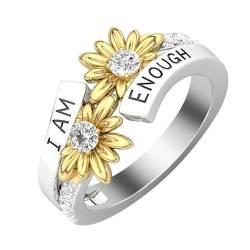 Sterling Silber Ringe für Damen Ich Bin Genug Ringe Inspirative Ermutigungsringe für Mädchen Größe Daumen Ringe von Modaworld