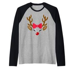 Partnerlook Süßes Rentier Gesicht Weihnachten Xmas Raglan von Mode Und Kleidung Für Weihnachten - dizeyns