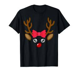 Partnerlook Süßes Rentier Gesicht Weihnachten Xmas T-Shirt von Mode Und Kleidung Für Weihnachten - dizeyns