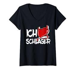 Ich Liebe Schlager Schlagermusik Fan T-Shirt mit V-Ausschnitt von Mode Zu Schlager Und Volksmusik - dizeyns
