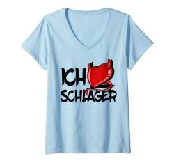 Ich Liebe Schlager Schlagermusik Volksmusik Schlagerfan T-Shirt mit V-Ausschnitt von Mode Zu Schlager Und Volksmusik - dizeyns