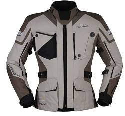 Modeka Panamericana 2 Motorrad Textiljacke (Grey/Brown,XL) von Modeka