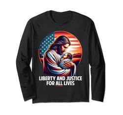Jesus American Unborn Lives Matter Pro-Life Catholic Langarmshirt von Modern Day Catholic Designs