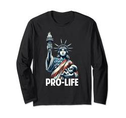 Patriotisches amerikanisches ungeborenes Leben zählt, Pro-Life Catholic Langarmshirt von Modern Day Catholic Designs