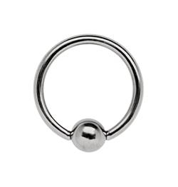 Intimpiercing Schmuck Titan Ring BCR 1,6 x 12 mm mit 4 mm Klemmkugel von Modern Nature Piercing-Schmuck