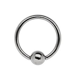 Intimpiercing Schmuck Titan Ring BCR 1,6 x 15 mm mit 5 mm Klemmkugel von Modern Nature Piercing-Schmuck