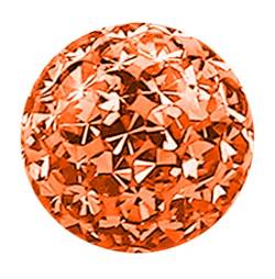 1 X Epoxy Piercingschmuck Multi Strass Kugel 1,2 x 4 mm + Überzug in orange von Modern Nature Piercingschmuck