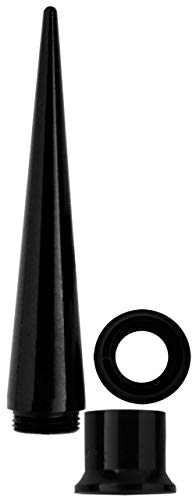 Modern Nature Piercingschmuck Acryl Ohr Piercing 2 in 1 Set, 1 x Flesh Tunnel, 1 x Dehner, schwarz, Durchmesser 4 mm von Modern Nature Piercingschmuck