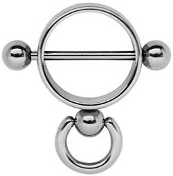 Modern Nature Piercingschmuck Brustpiercing Schmuck Stahl Ring der O, glänzend poliert in 1,6 x 16 mm von Modern Nature Piercingschmuck