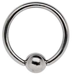 Modern Nature Piercingschmuck Intimschmuck Titan Piercing Ring 1,2 x 10 mm mit Klemmkugel von Modern Nature Piercingschmuck