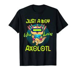 Axolotl Kinder Jungen Axolotl Shirt Just A Boy Who Loves Axolotl T-Shirt von Modern Tees Plus