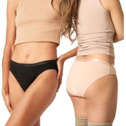 Modibodi Classic Bikini-Slip – maximale Saugfähigkeit – Menstruationsschutz-Unterwäsche für Damen – Bikini-Slip-Unterwäsche – diskretes Menstruationshöschen Beige - 10/S von Modibodi