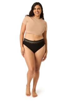 Modibodi Sensual Hi-Waist Bikini-Slip – maximale Saugfähigkeit – Menstruationsschutz-Unterwäsche für Damen – Bikini-Slip-Unterwäsche – diskrete Menstruationshöschen Schwarz - 12/M von Modibodi