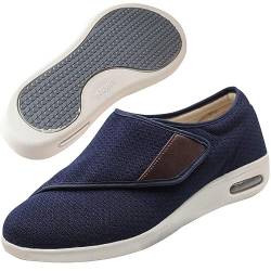 Möge Diabetiker Schuhe Herren Verbandsschuhe Sommerschuhe Schuhe mit Klettverschluss alte Schuhe rote und geschwollene Schuhe mit Daumen Valgus Gesundheitsschuhe(Color:Blue,Size:35 EU) von Möge
