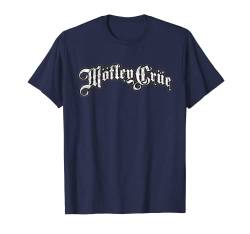 Mötley Crüe – Distressed Gothic Logo Navy T-Shirt von Mötley Crüe Official
