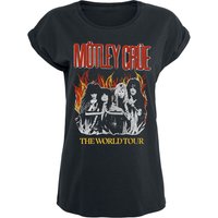 Mötley Crüe T-Shirt - Vintage World Tour Flames - S bis XXL - für Damen - Größe M - schwarz  - Lizenziertes Merchandise! von Mötley Crüe