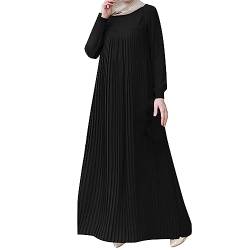 Muslimische Kleider Damen Kaftan Damen Kleid Muslim Ramadan Gebetskleidung Frauen Muslimische Robe Langarm Einfarbig Gebet Abaya Kleider Islamischer Naher Osten Dubai Türkei von Moginp