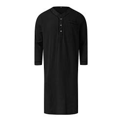 Muslimische Kleidung Islamische Gebetskleidung für Männer, Herren Muslimische Kleider Lässiges Lange Ärmel Dubai Robe Islamische-Kostüm V Ausschnitt von Moginp
