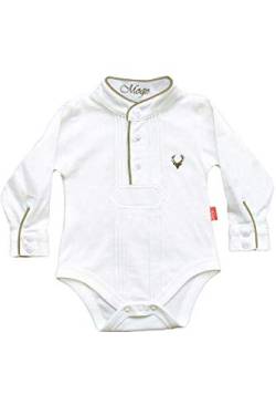 Mogo Baby - Jungen Babybody Pfoad-Hemd weiß braun, WEIß/BRAUN, 62/68 von Mogo