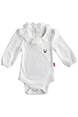 Mogo Baby - Mädchen Mädchen Baby-Body Langarm mit Spitzenkragen weiß, WEIß, 50/56 von Mogo