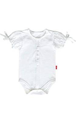 Mogo Baby - Mädchen Mädchen Baby Body weiß mit Spitzenpuffärmel, Weiss, 50/56 von Mogo