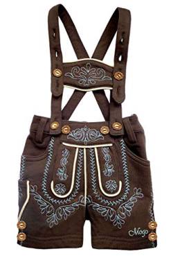 Mogo Jungen Kurze Baby-Hose Lederhosenstyle Dunkelbraun, DUNKEL/BLAU, 62/68 von Mogo