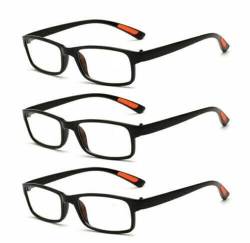 MoguGo Lesebrille Lesehilfe 3 Stück, Leicht Leser Scharnier Augenoptik Brille Lesehilfe für Damen Herren 4.0x +1.0 bis +4.0 Dioptrien - Sofortversand (3er-pack Schwarz, 4, Dioptrien) von MoguGo