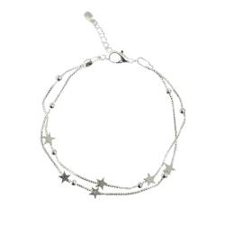 Moguri Armbänder für Frauen Sterling Silber Armband 925 Silber Stern Armband Frauen Armband Silber Armband für Frauen Perle Armband Geschenke für sie von Moguri