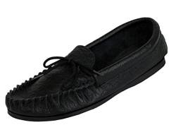 Mokkers Gordon Herren-Mokassins aus Leder, Hausschuhe, schwarz, schwarz - Black Softie Leather - Größe: 43 von Mokkers