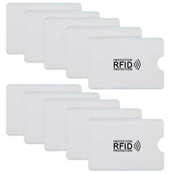 Molain 10pcs RFID-blockierende Hülle, RFID-Kartenhalter wasserdicht Kreditkartenhüllen Set RFID-Identität Kartenschutz sichere Hülle für Frauen Männer (Silber) von Molain