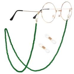 Molain Brillenkette Perlen Damen, Brillen Kette Sonnenbrillen Kette Lesebrillenbänder Damen Maskenkette Brille Riemen Anti-Rutsch für Brillenzubehör Mädchen Accessoires(dunkelgrün) von Molain