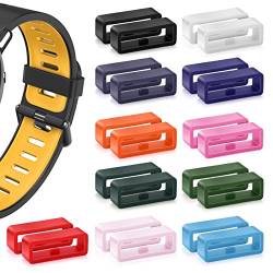 Molain Ersatz-Uhrenarmbandschlaufen aus Gummi, Silikon-Uhrenarmbandhalter, 22 Stück, Befestigungsschlaufe für Smartwatch-Armband, Uhrenbefestigungsringe, 20 mm, 11 Farben von Molain