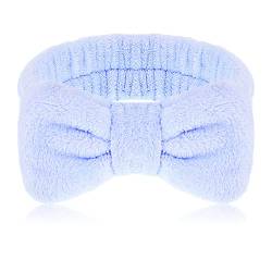 Molain Spa Stirnband Schleifen Haarbänder Make up Stirnbänder Frauen Korallen Fleece elastisches Stirnband Waschen des Gesichts Dusche Sport Schönheitspflege Blau von Molain