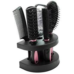 Haarpflege Pinsel Set Frauen Kamm Set Ladies Salon Haarmassage Professionelle Haarstyling -Werkzeuge mit Spiegelhalter 5pcs Entlüftungsbürste von Moligin