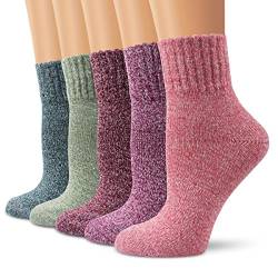 5 Paar - Moliker Wollsocken,Frauen Socken Wintersocken Jahrgang Sanft Warme Socken Zum Winter-5004-Einheitsgröße von Moliker