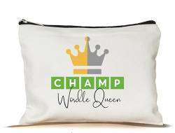 MoltDesigns Make-up-Tasche, Motiv: Champ Wordle Queen, lustiges Geschenk für Wordle-Liebhaber, Make-up-Tasche, inspiriert von Wordle, Make-up-Tasche, Geschenke für Frauen, Freunde, Kollegen, Familie, von MoltDesigns