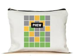 MoltDesigns Phew Wordle Make-up-Tasche, lustiges Geschenk für Wordle-Liebhaber, Make-up-Tasche, inspiriert von Wordle, Wordle Make-up, Reisetasche, Geschenke für Frauen, Freunde, Kollegen, Familie, von MoltDesigns