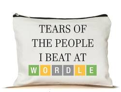 MoltDesigns Tears Of The People I Beat At Wordle Make-up-Tasche, lustiges Geschenk für Wordle-Liebhaber, Make-up-Tasche, inspiriert von Wordle, Wordle Make-up, Reisetasche, Geschenke für Frauen, von MoltDesigns