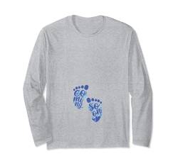 Mom To Be Shirt Babyfüße für Jungen Demnächst Schwangerschaft Neue Mama Langarmshirt von Mom To Be T Shirt