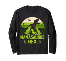 Vintage Retro 3 Kinder Mamasaurus Dinosaurier Liebhaber Geschenk Langarmshirt von Mom's TTee